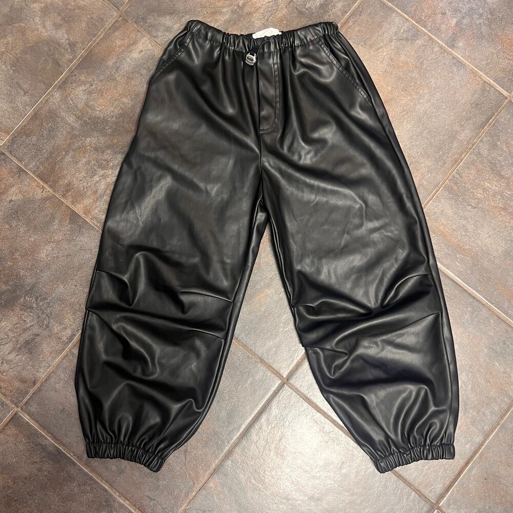 Zara girls faux leather pants with pockets size 9 NWOT